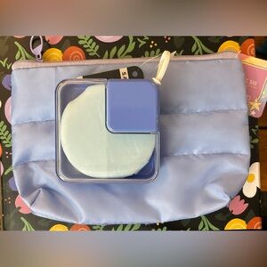 Powder Puff with Traveling Case plus Cosmetic Zipper Bag